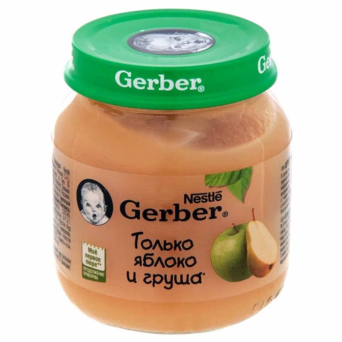 Пюре Gerber яблоко-груша с 5мес 130гр ст/б