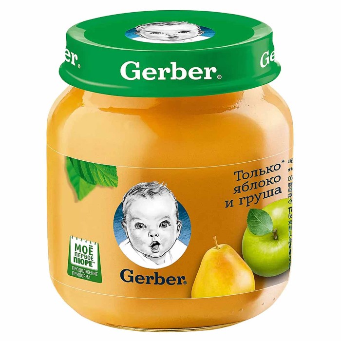 Пюре Gerber яблоко-груша с 5мес 130гр ст/б