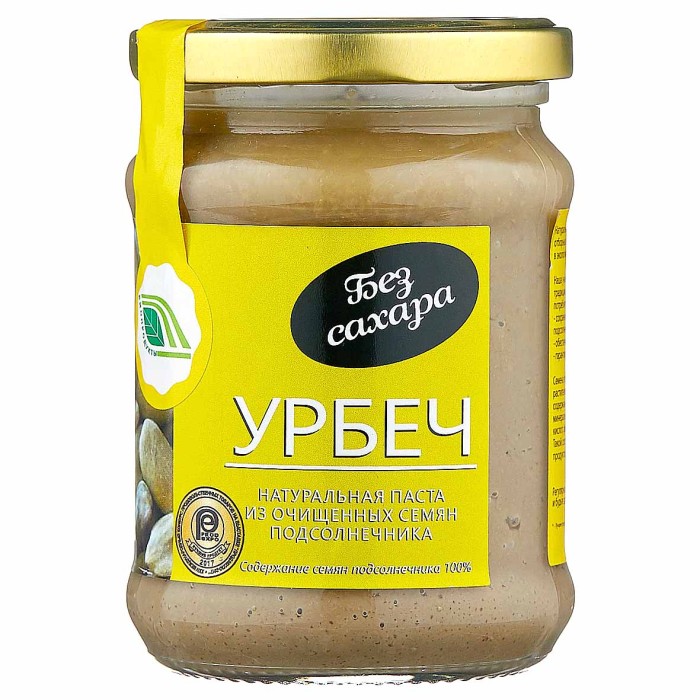 Паста Урбеч натуральная из очищенных семян подсолнечника 280гр ст/б