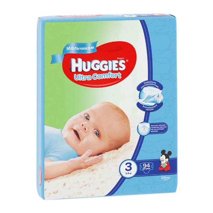 Подгузники Huggies UC 3 Giga Boy (5-9кг) 94шт м/у