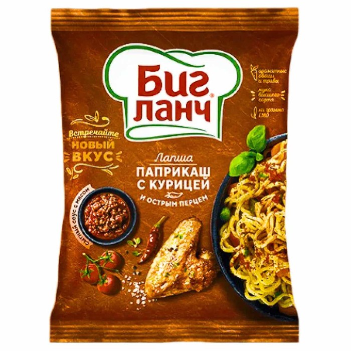 Лапша Биг Ланч паприкаш с курицей и острым перцем 75гр м/у
