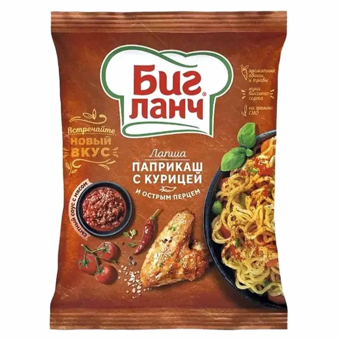 Лапша Биг Ланч паприкаш с курицей и острым перцем 75гр м/у