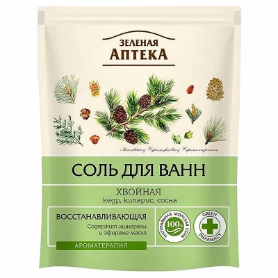 Соль для ванн Зеленая аптека Хвойная 500гр д/п