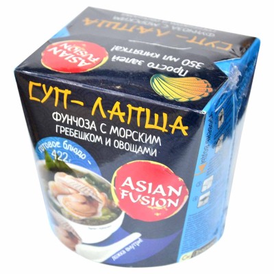 Суп-лапша Asian Fusion фунчоза с морским гребешком и овощами 72гр к/у