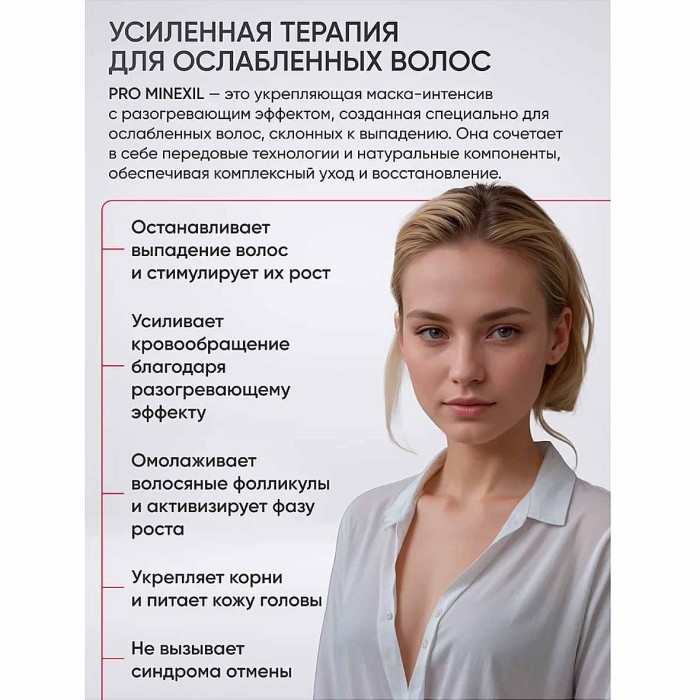 Маска-интенсив для волос Pro Minexil с разогревающим эффектом 200мл пэт