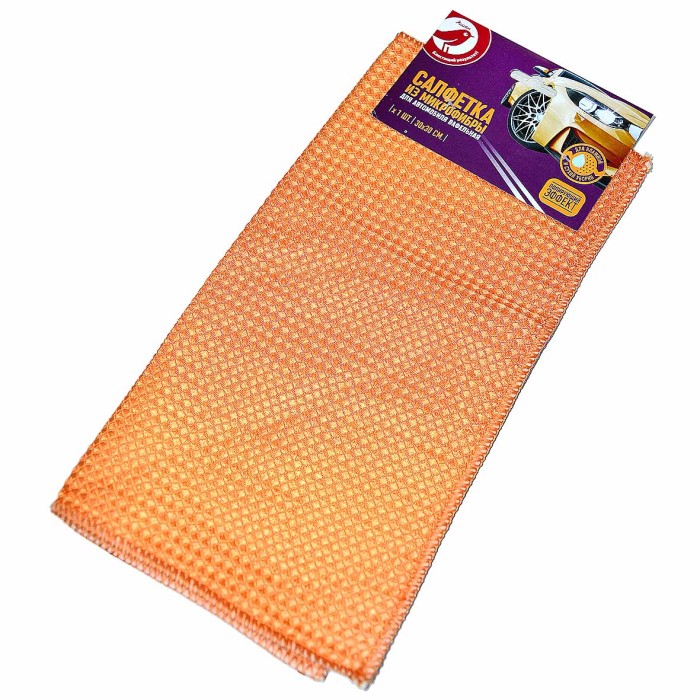 Салфетка для авто Ашан из микрофибры вафельная 30*30см 1шт