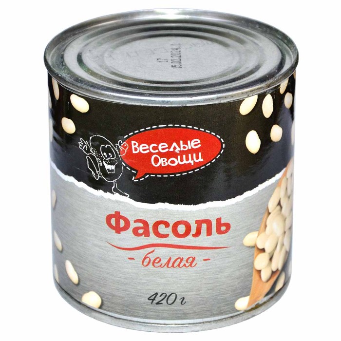 Фасоль Веселые овощи белая 420гр ж/б