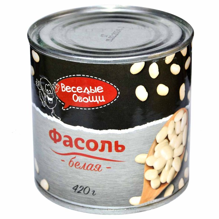 Фасоль Веселые овощи белая 420гр ж/б