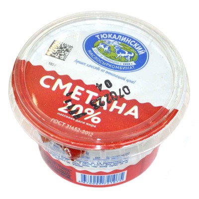 Сметана Тюкалинский 20% 180гр пэт