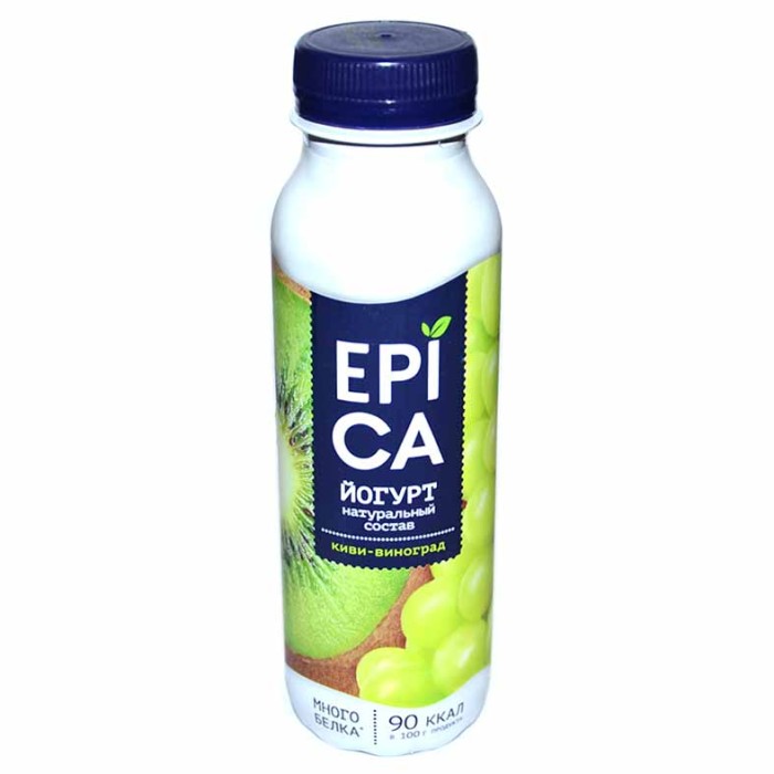 Йогурт питьевой Epica киви-виноград 2,5% 290гр пэт