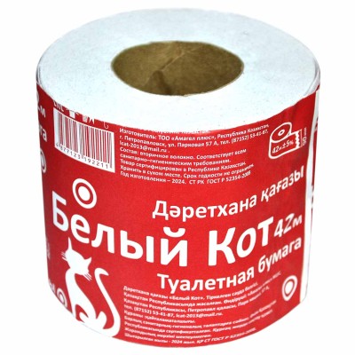 Бумага туалетная Белый Кот 42м