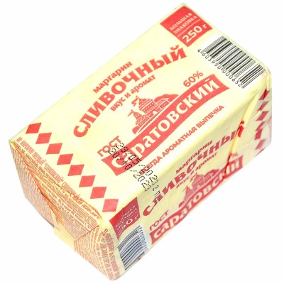 Маргарин Саратовский сливочный вкус и аромат 60% 250гр м/у