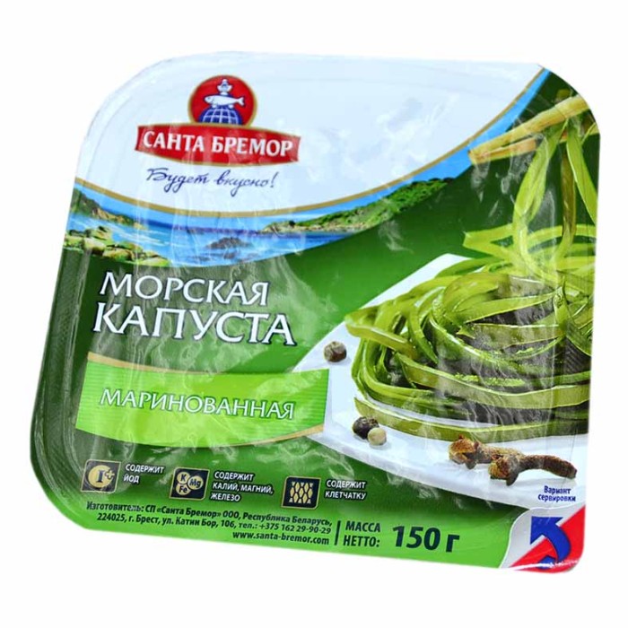 Капуста морская Санта Бремор маринованная 150гр пэт