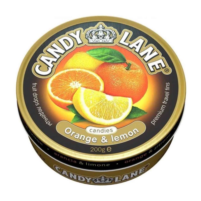 Леденцы Candy Lane апельсин и лимон 200гр ж/б