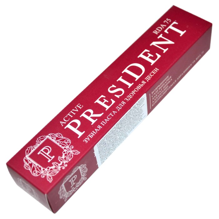 Паста зубная President Active 75мл к/у