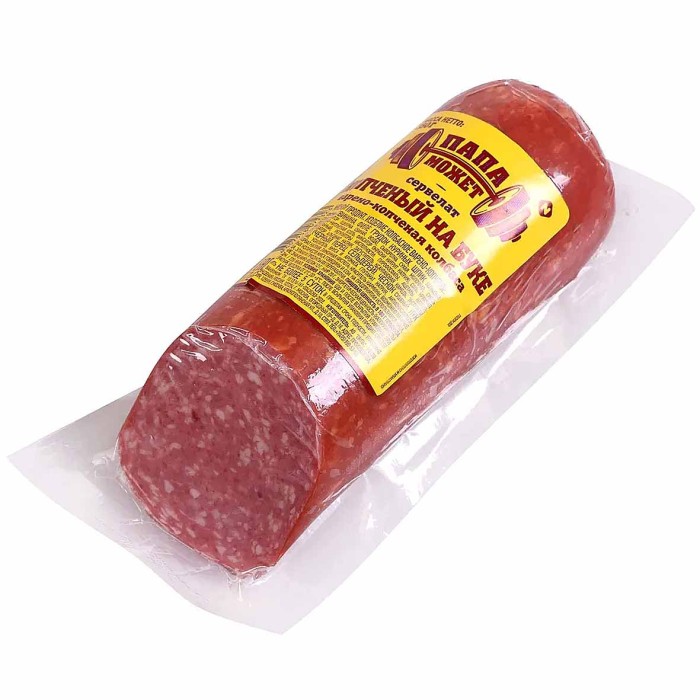 Колбаса в/к Папа Может Сервелат на буке 350гр в/у