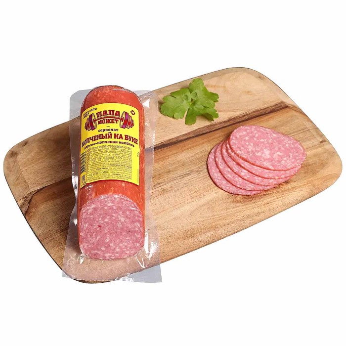 Колбаса в/к Папа Может Сервелат на буке 350гр в/у