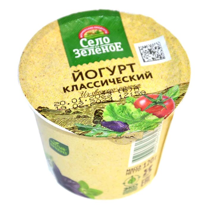 Йогурт Село Зеленое 4% 120гр пэт