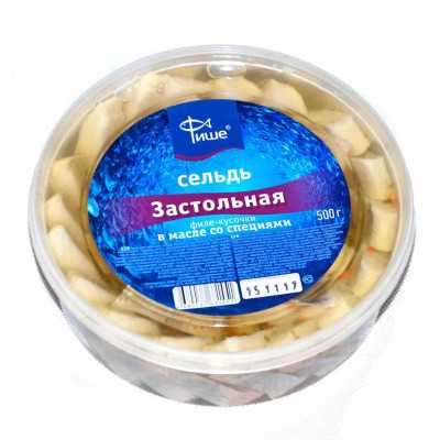 Сельдь Фише Застольная в масле со специями 500гр пэт