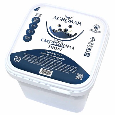 Пюре AGROBAR фруктовое черная смородина св/м 1кг пэт