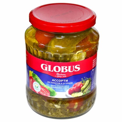 Ассорти Globus из томатов и огурцов 720мл ст/б