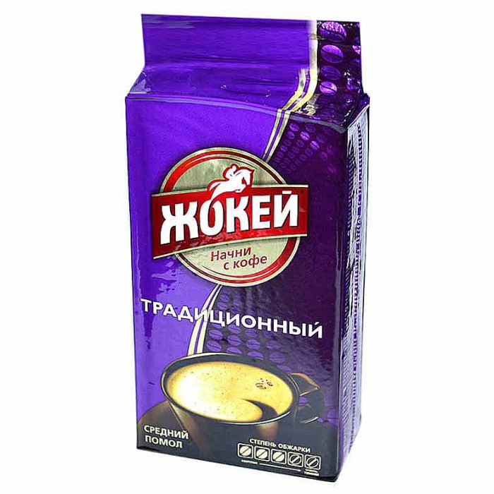 Кофе Жокей Традиционный жареный молотый 250гр в/у