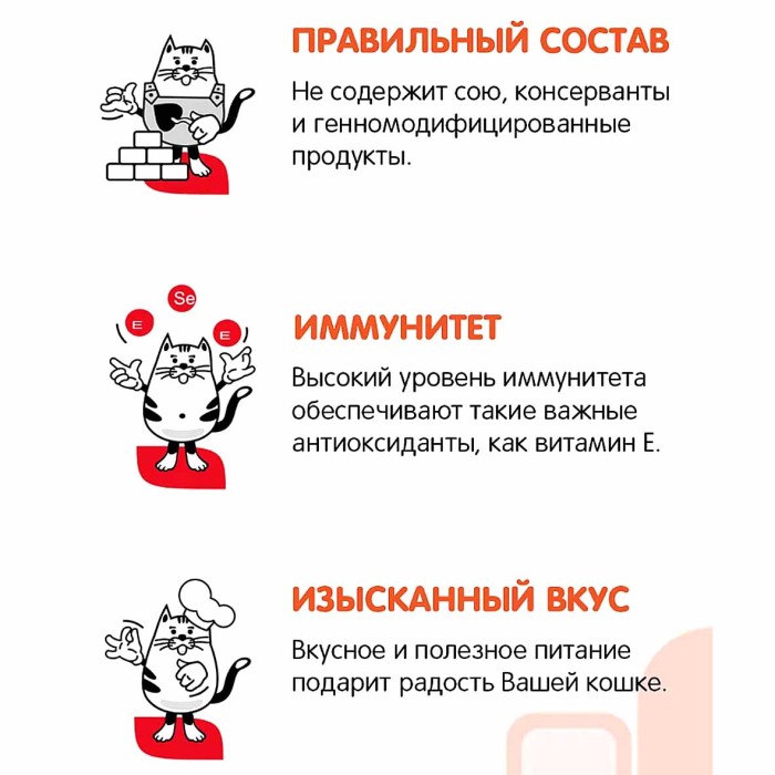 Корм для кошек Наша марка говядина+соус 85гр пауч