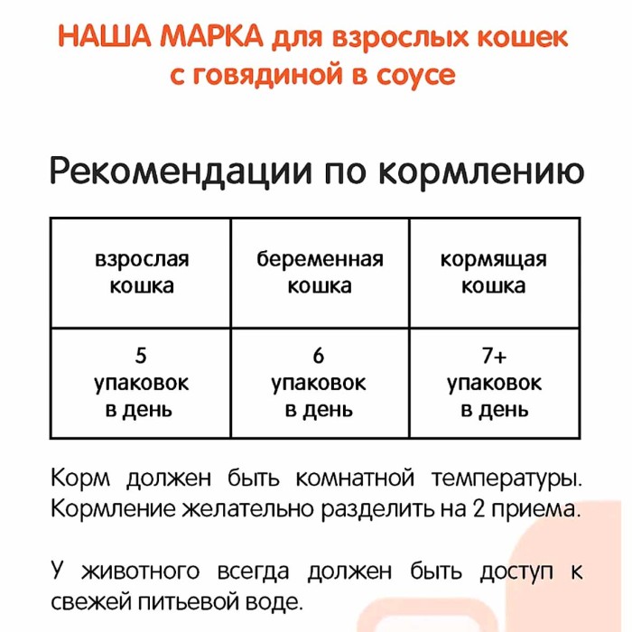 Корм для кошек Наша марка говядина+соус 85гр пауч