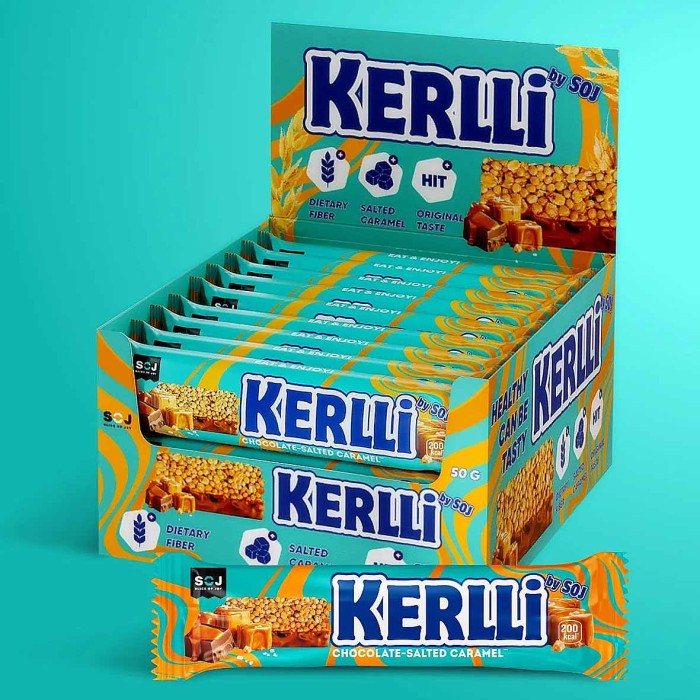 Батончик злаковый Soj Kerlli Мюсли-Солёная карамель 50гр м/у