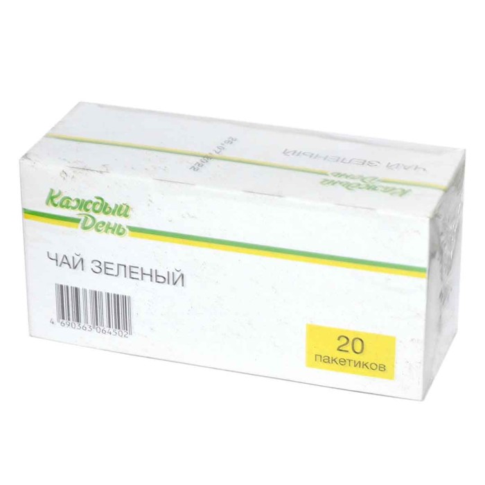Чай Каждый день зеленый 20*1,5гр к/у