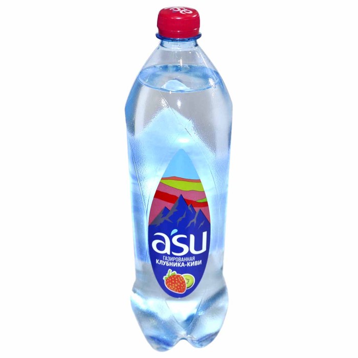 Вода A’su клубника-киви газ 1л пэт