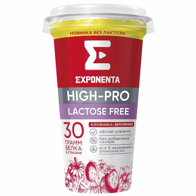 Напиток кисломолочный Exponenta High-Pro Клубника-Земляника 250мл пэт