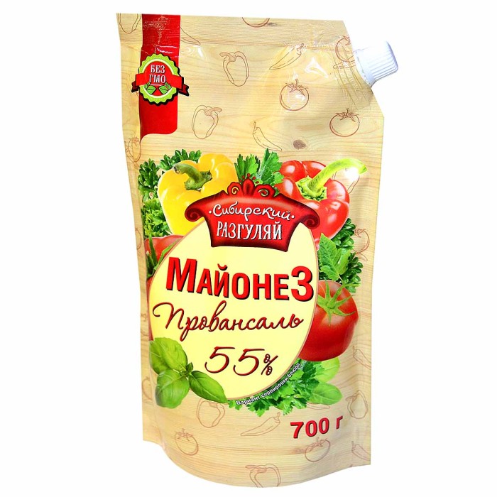 Майонез Сибирский разгуляй Провансаль 55% 700гр д/п
