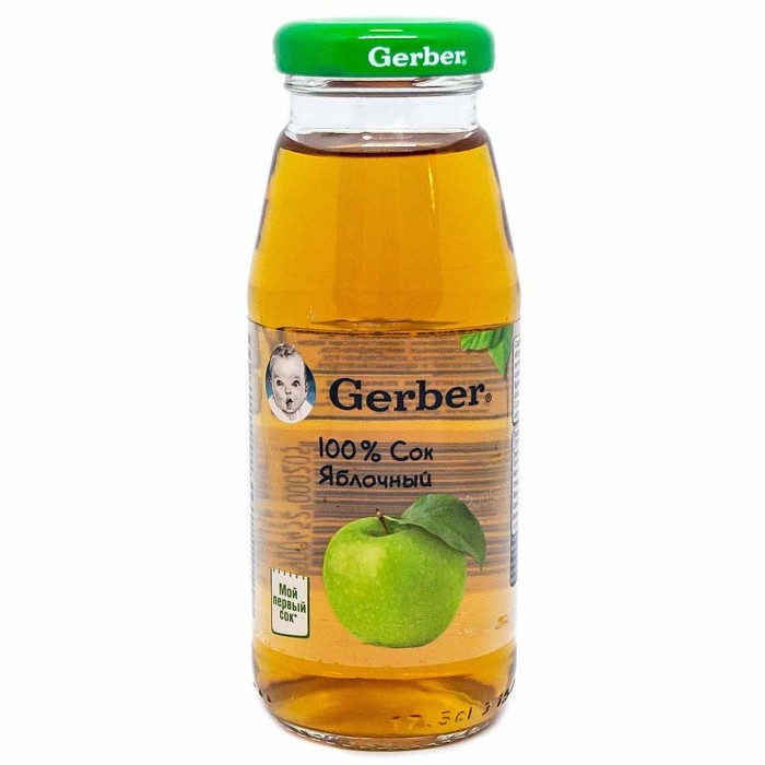 Сок Gerber яблоко с 6мес 175мл ст/б