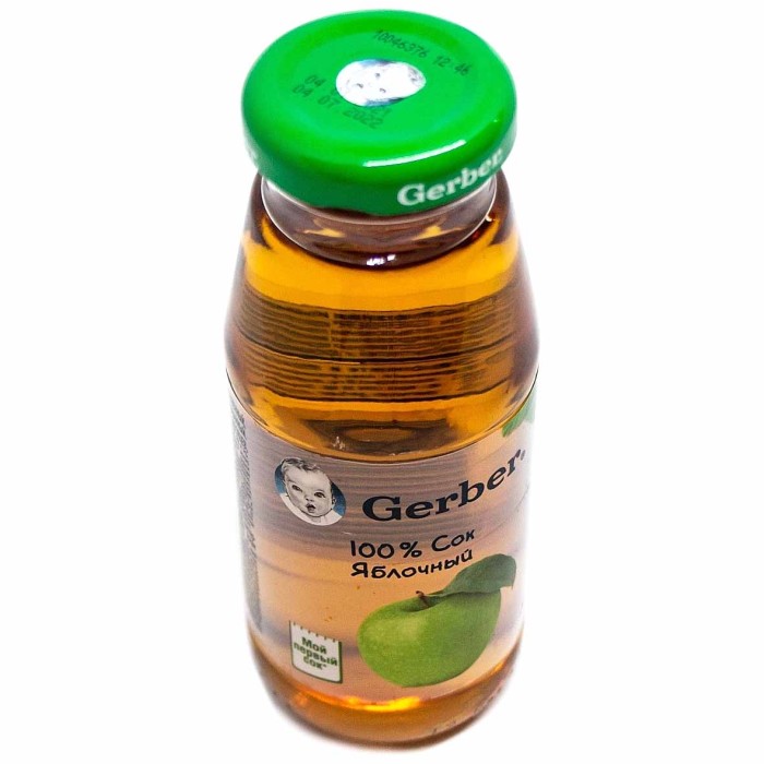 Сок Gerber яблоко с 6мес 175мл ст/б
