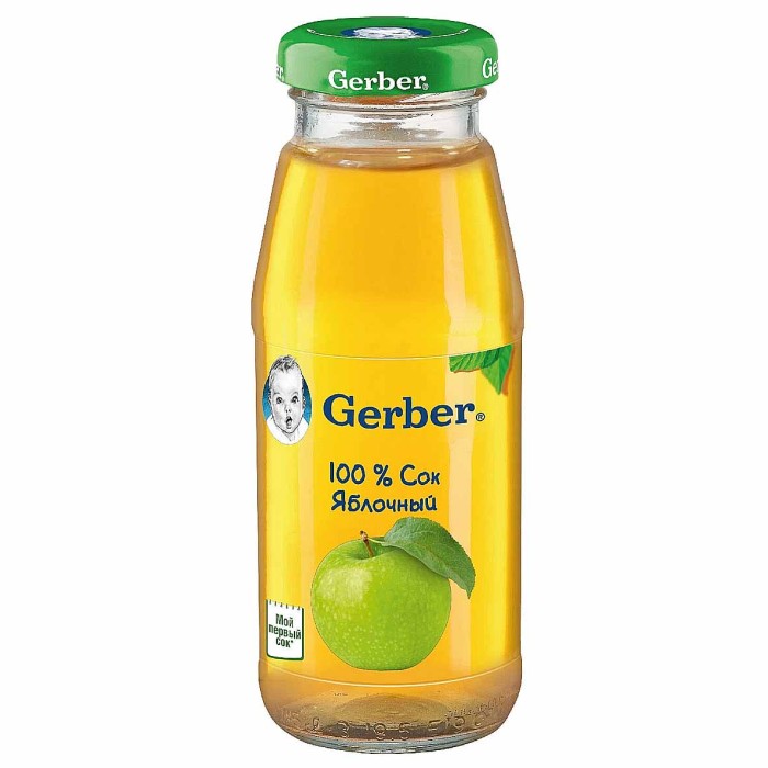 Сок Gerber яблоко с 6мес 175мл ст/б