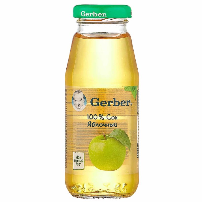 Сок Gerber яблоко с 6мес 175мл ст/б