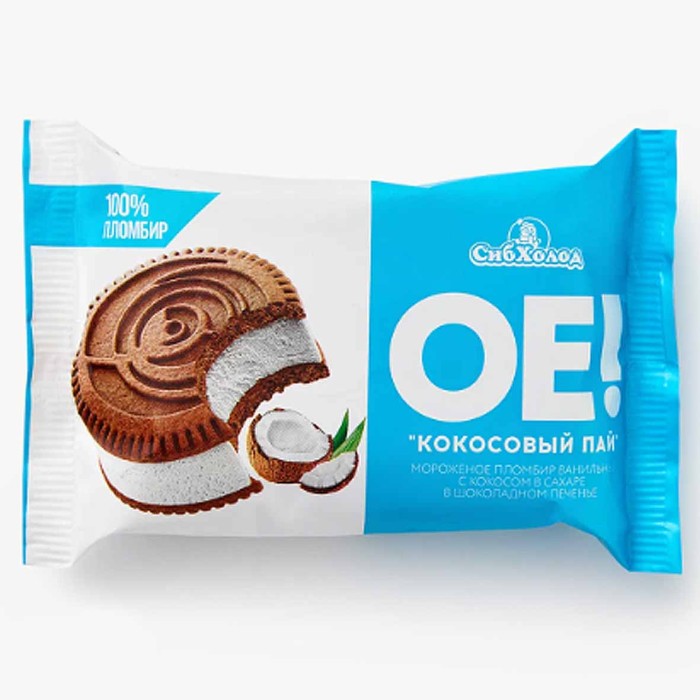 Мороженное Сибхолод ОЕ Сэндвич Кокосовый пай 80гр м/у