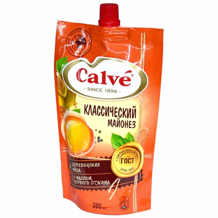 Майонез Calve Классический 50% 200гр д/п