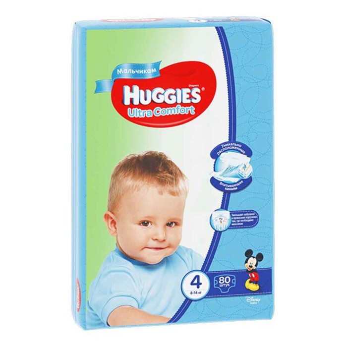 Подгузники Huggies UC 4 Giga Boy (8-14кг) 80шт м/у