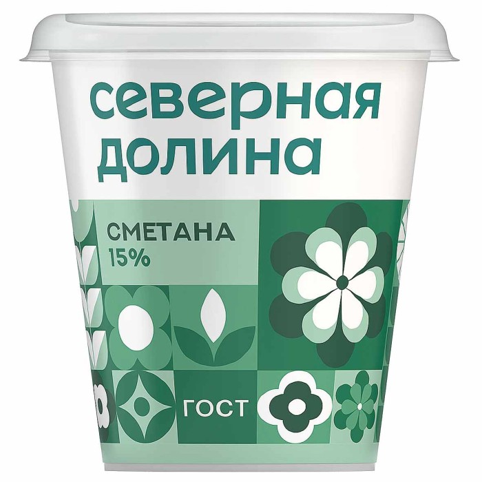 Сметана Северная Долина 15% 300гр пэт