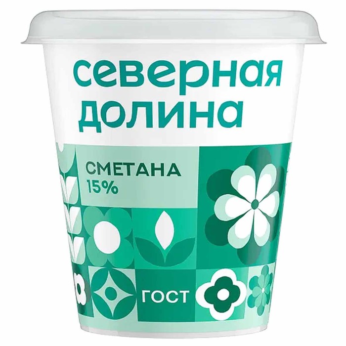 Сметана Северная Долина 15% 300гр пэт
