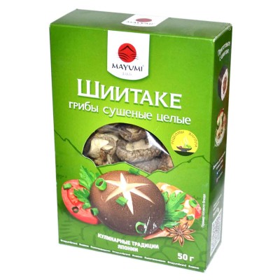 Грибы шиитаке Mayumi сушеные 50гр к/у