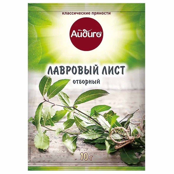 Лист лавровый Айдиго отборный 10гр м/у