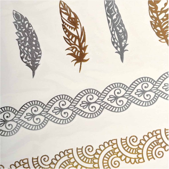 Наклейки Marmiton Перышки переводные фольгированные 15*21см арт17337