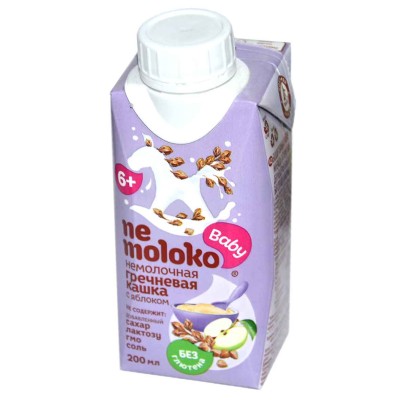 Каша Nemoloko гречневая безмолочная с яблоком с 6мес 0,2л т/п