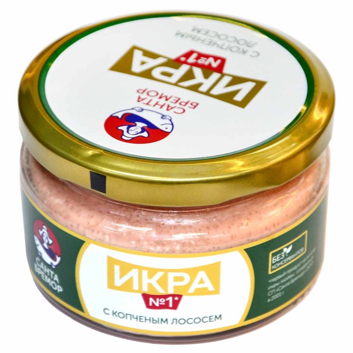 Икра Санта Бремор с копченым лососем 180гр ст/б