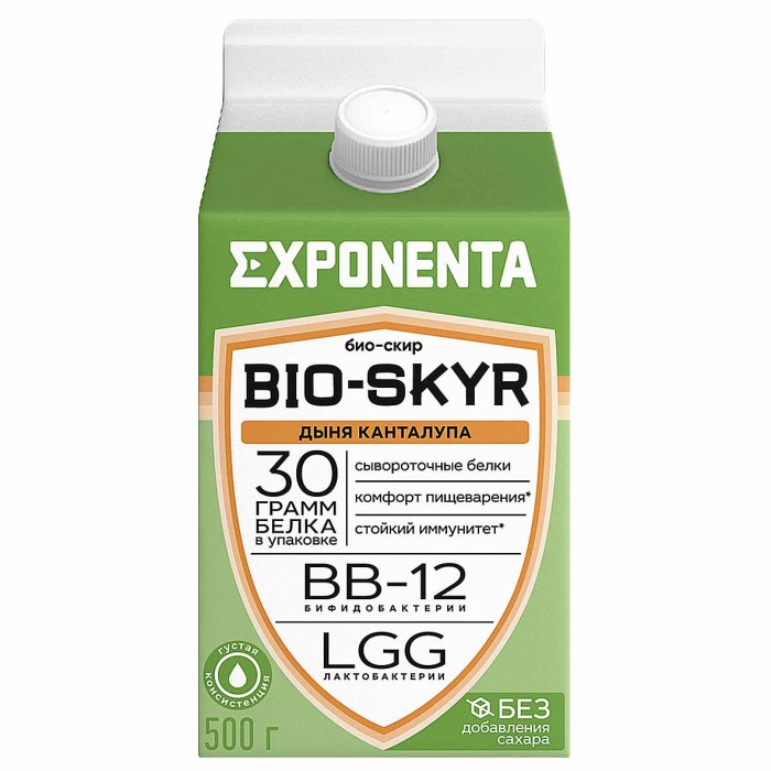 Напиток кисломолочный Exponenta Bio-Skyr Дыня Канталупа 500гр т/п