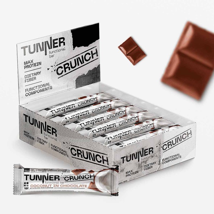 Батончик функциональный Tunner Crunch Кокос в темном шоколаде 40гр