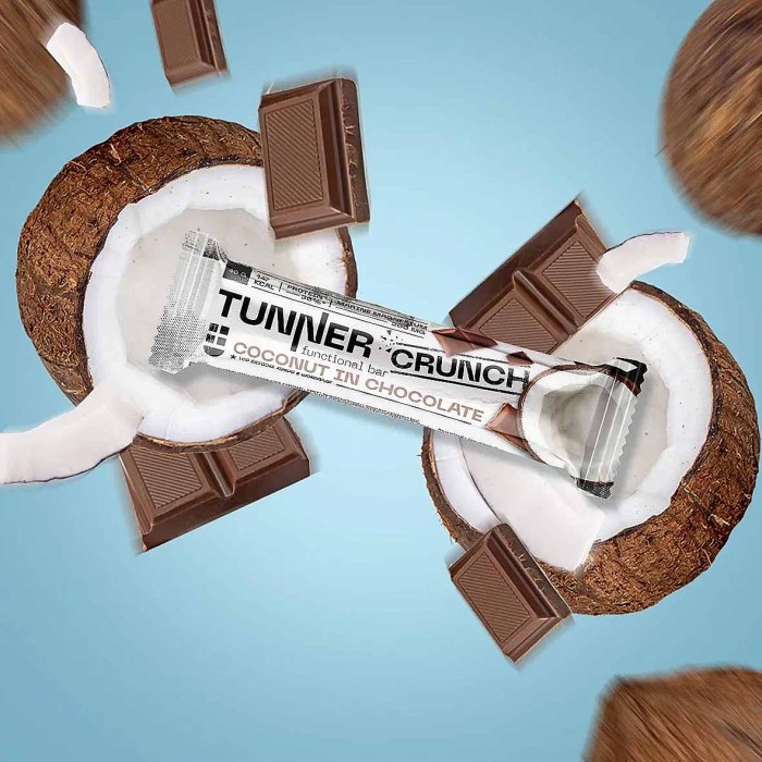 Батончик функциональный Tunner Crunch Кокос в темном шоколаде 40гр